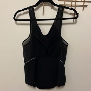 Lululemon black tank with mesh detailing